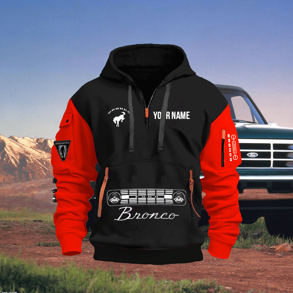 FD BR Custom Print Name Quarter Zipper Hoodie
