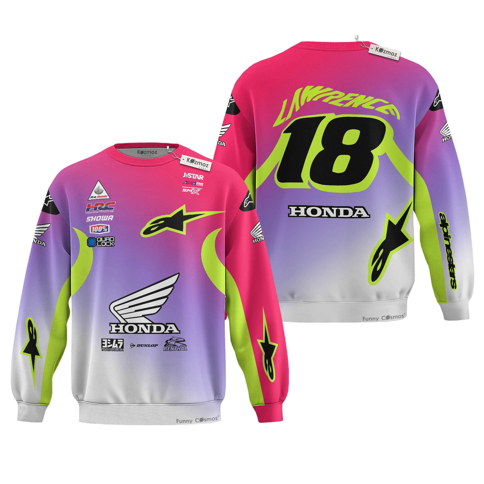 Jett Lawrence #18 Signed Honda HRC AMA Supercross Motocross 2024 Racing Hoodie Costume Racing Suit