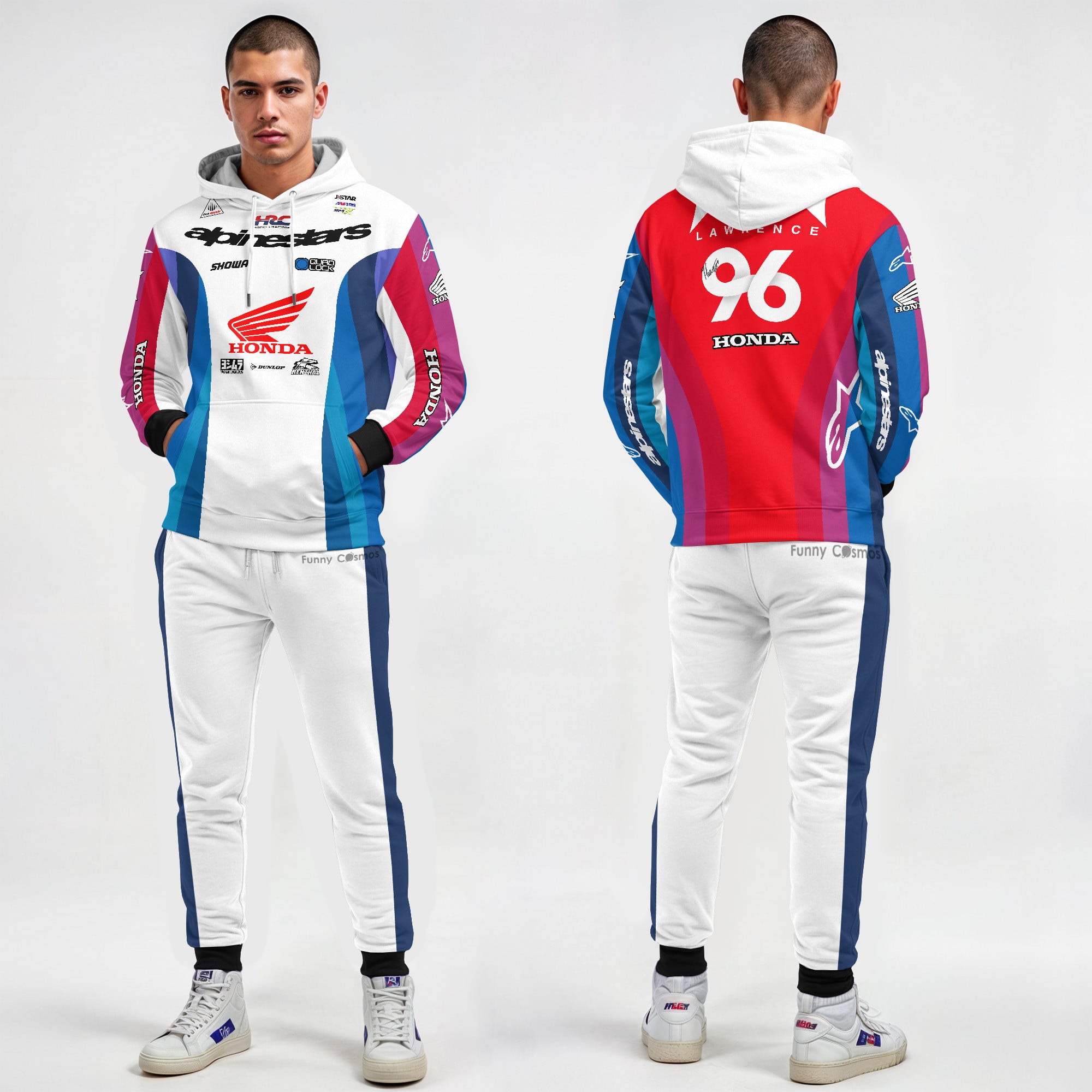 Hunter Lawrence Signed Honda HRC Racing #96 AMA Supercross Motocross Racing Hoodie Costume Racing Suit