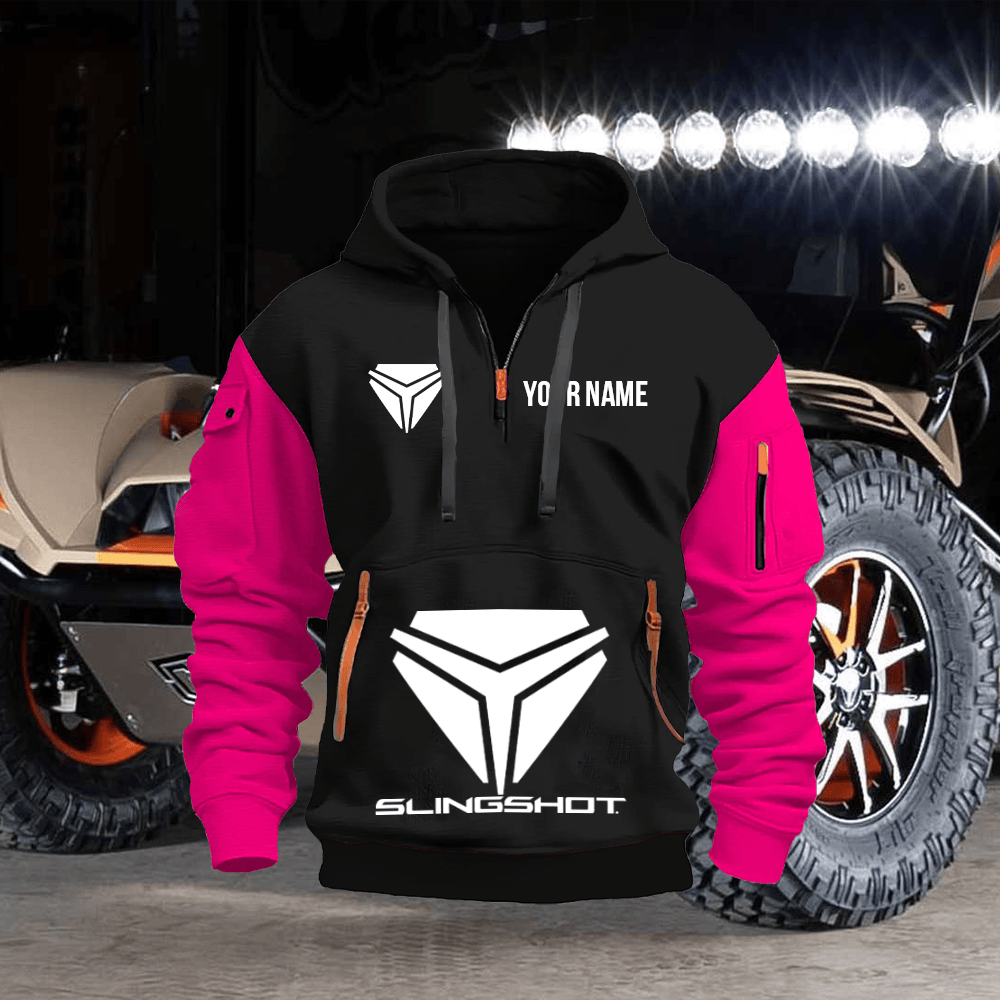SS Custom Print Name Quarter Zipper Hoodie