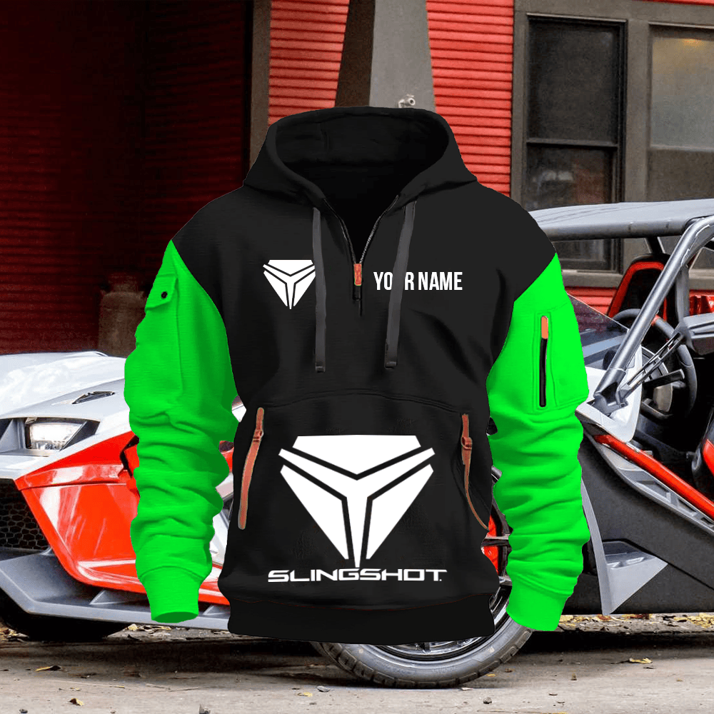 SS Custom Print Name Quarter Zipper Hoodie