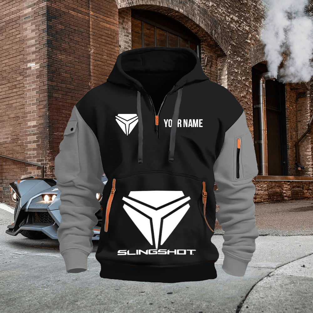 SS Custom Print Name Quarter Zipper Hoodie