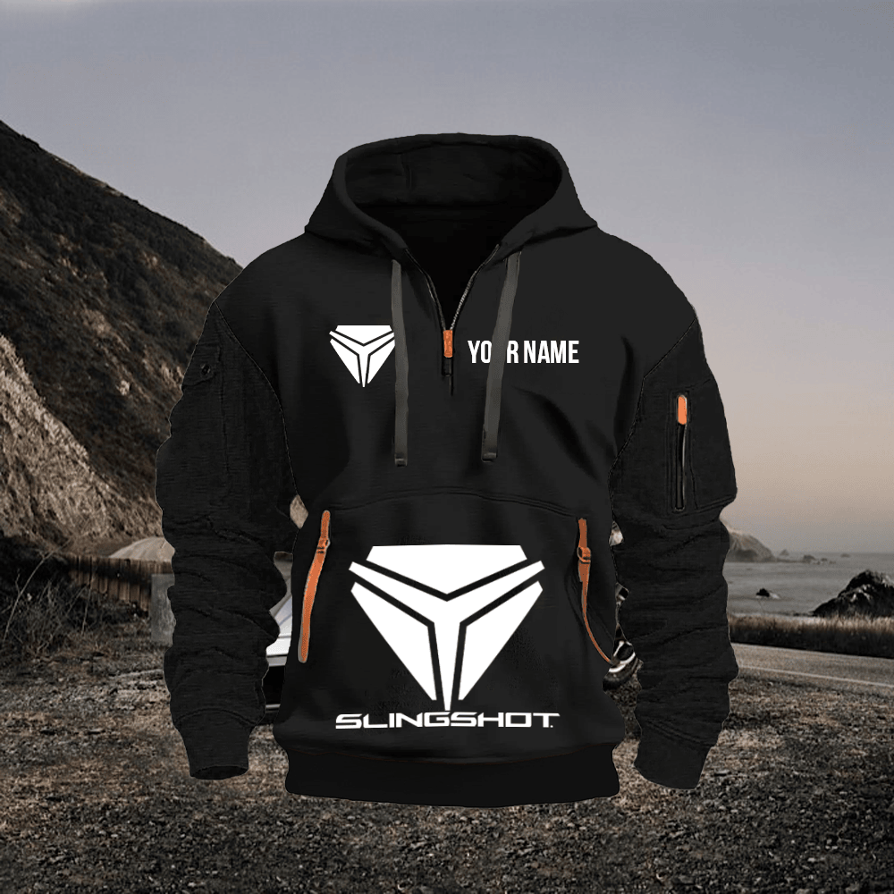 SS Custom Print Name Quarter Zipper Hoodie