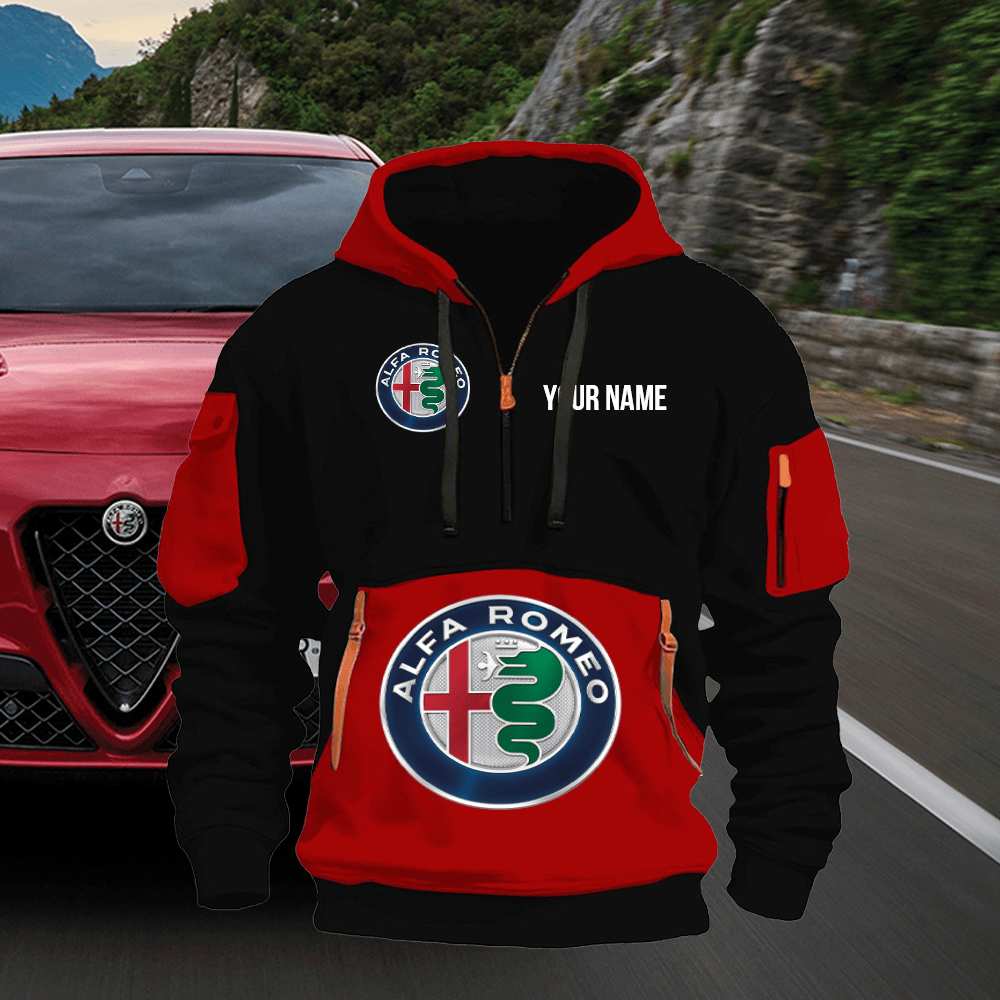 AF Print Name Quarter Zipper Hoodie