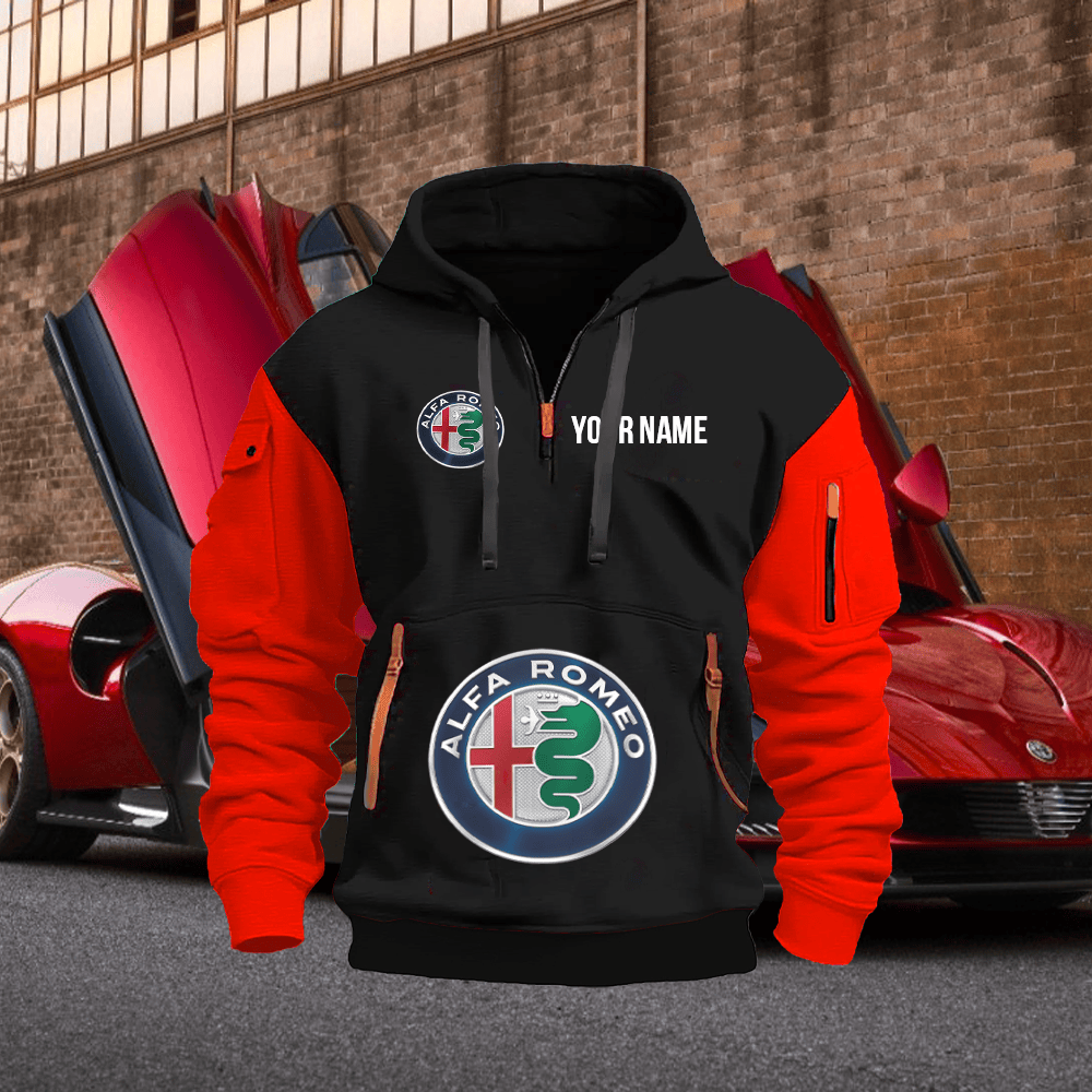 AF Custom Print Name Quarter Zipper Hoodie