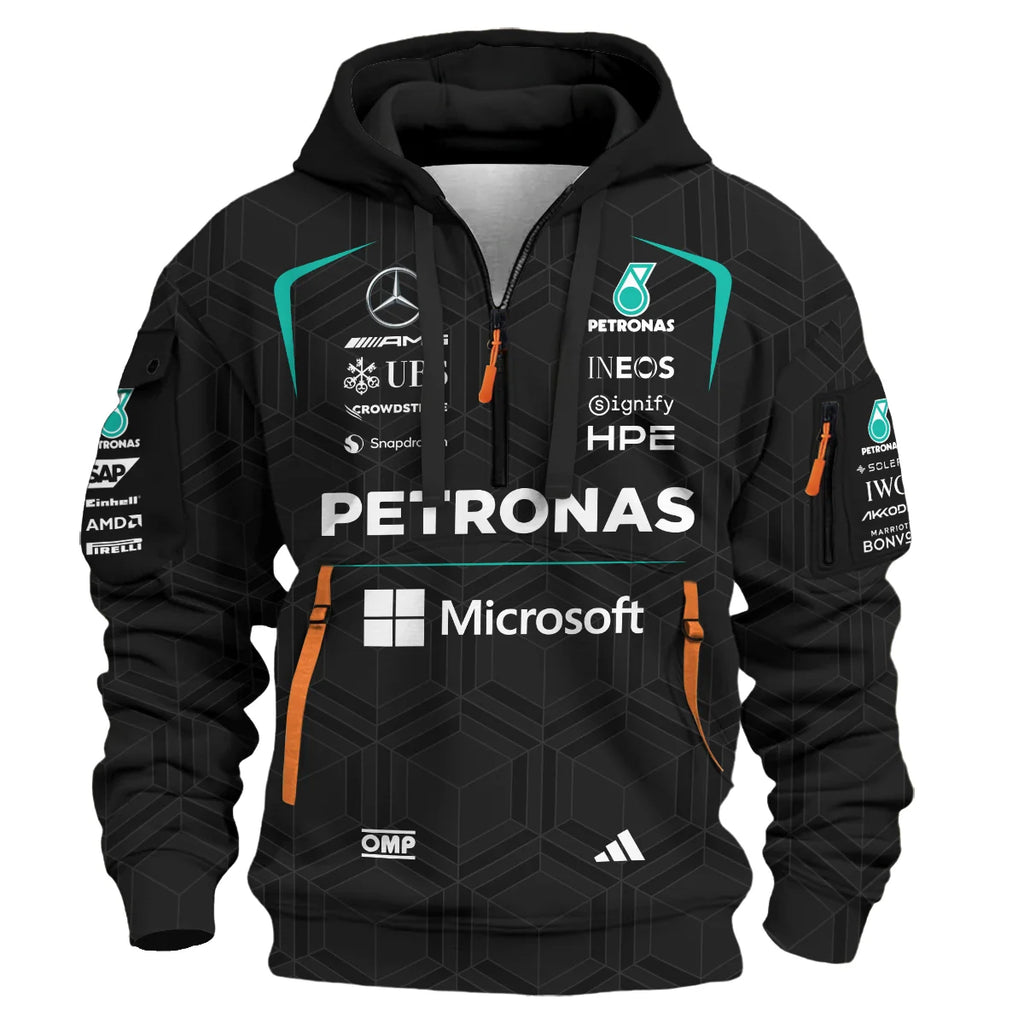2026 Kimi Antonelli Mercedes F1 Teamwear Hoodie Half Zip BLKA29326A1HDF - Black