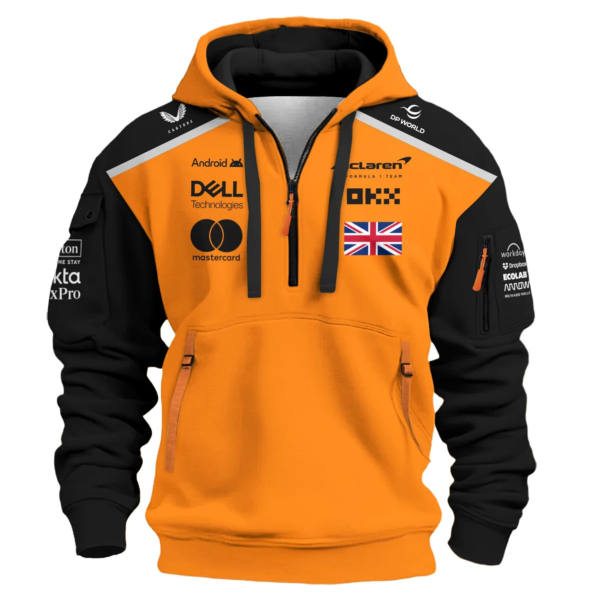 #1 2026 Lando Norris McLaren F1 Team For Fans Hoodie Half Zip BLNR3126A1HDF