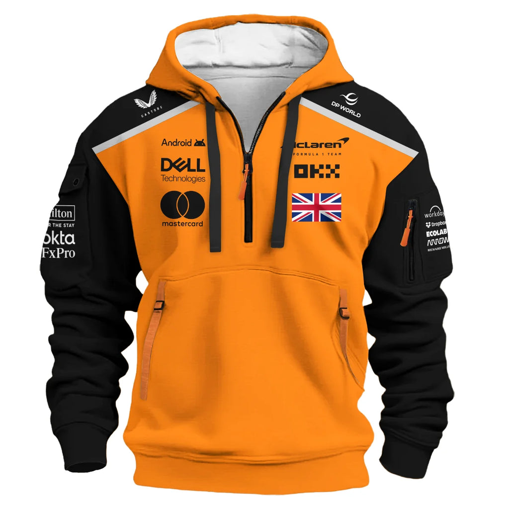 Champion From #4 to #1 Lando Norris McLaren F1 Team Hoodie Half Zip BLNRWDCA1HDF