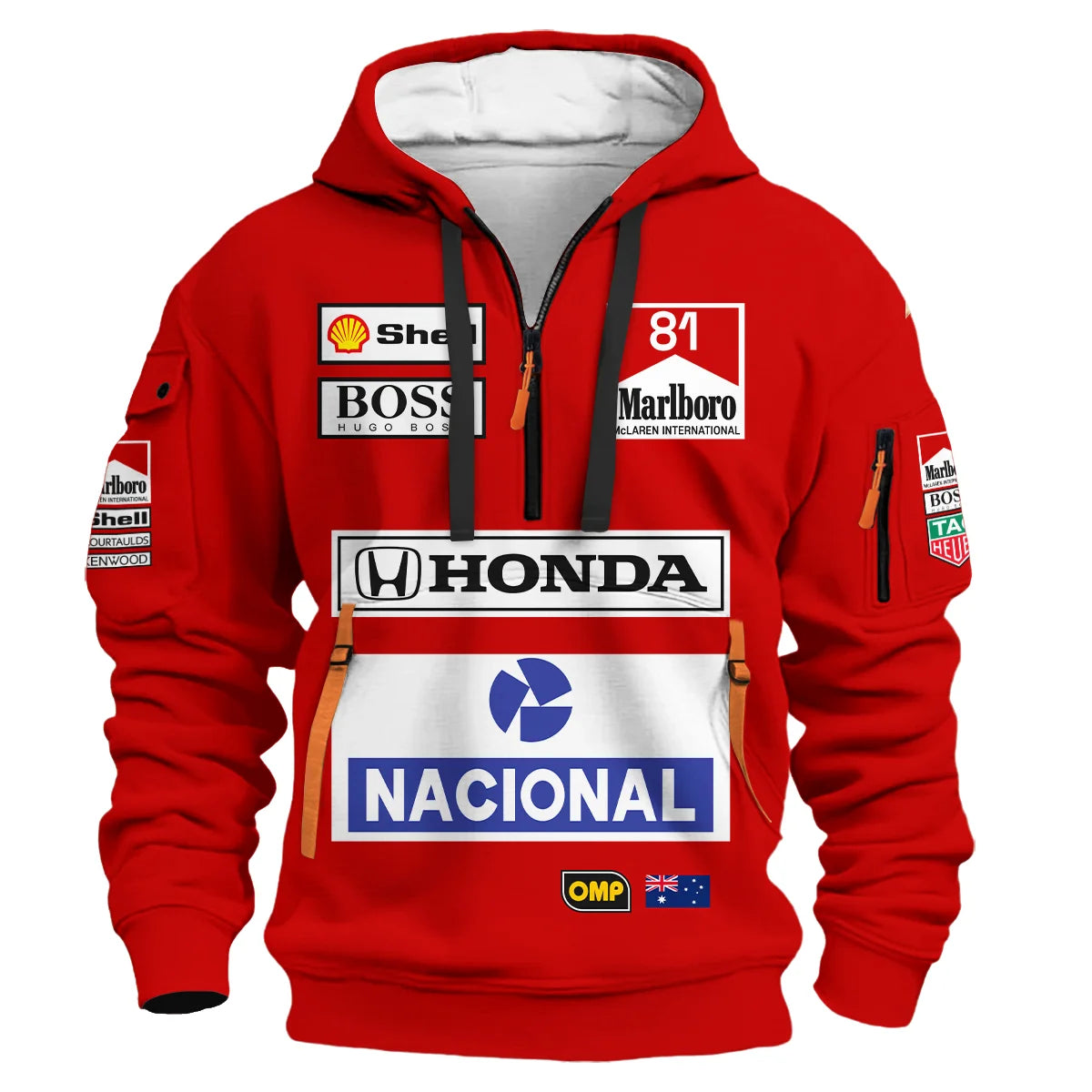 From 1988 to 2026 Oscar Piastri McLaren F1 Golden Era Hoodie Half Zip BLOP3426A1HDF