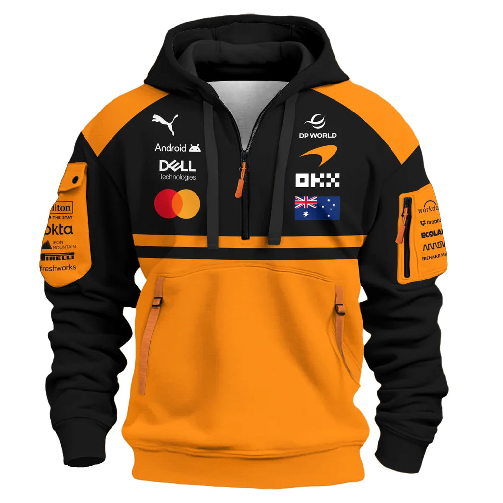 2026 Oscar Piastri McLaren F1 Teamwear Hoodie Half Zip BLOP4226A1HDF - Orange