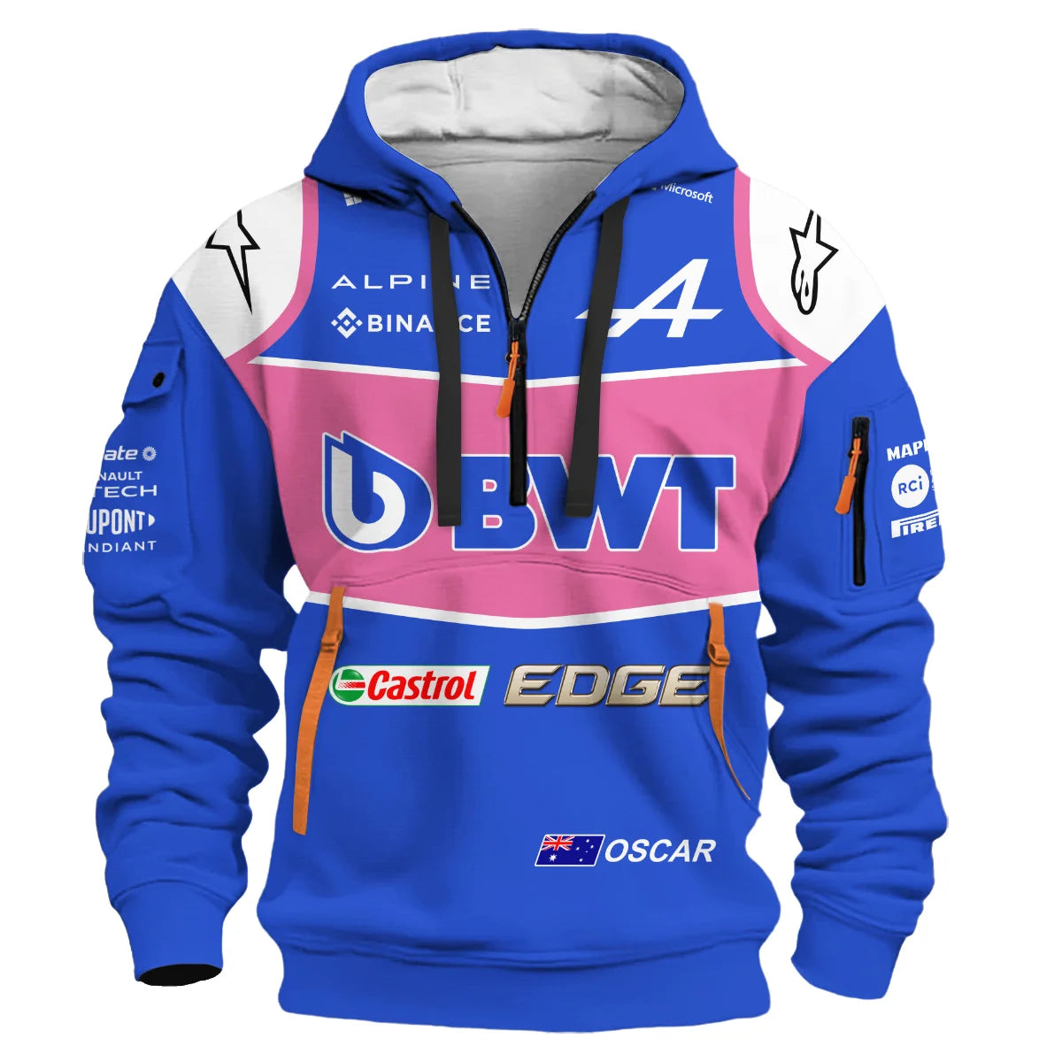 2022 Oscar Piastri Racing Suit Alpine F1 Hoodie Half Zipper BLVAOP150825A7HDF