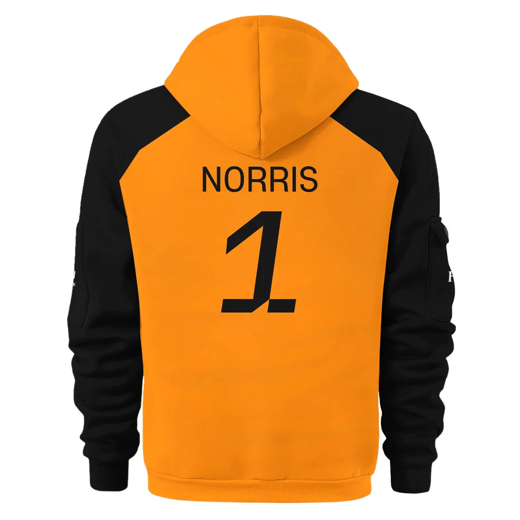 #1 2026 Lando Norris McLaren F1 Team For Fans Hoodie Half Zip BLNR3126A1HDF