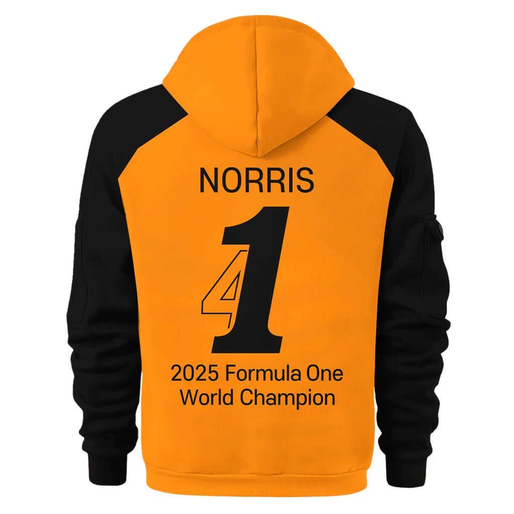 Champion From #4 to #1 Lando Norris McLaren F1 Team Hoodie Half Zip BLNRWDCA1HDF