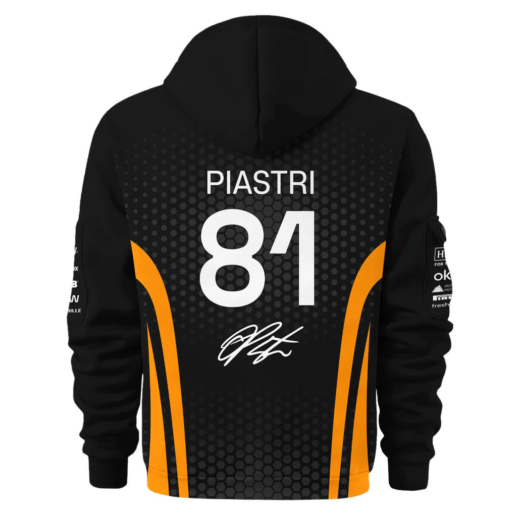 2026 Oscar Piastri McLaren F1 Teamwear Hoodie Half Zip BLOP26226A1HDF - Orange