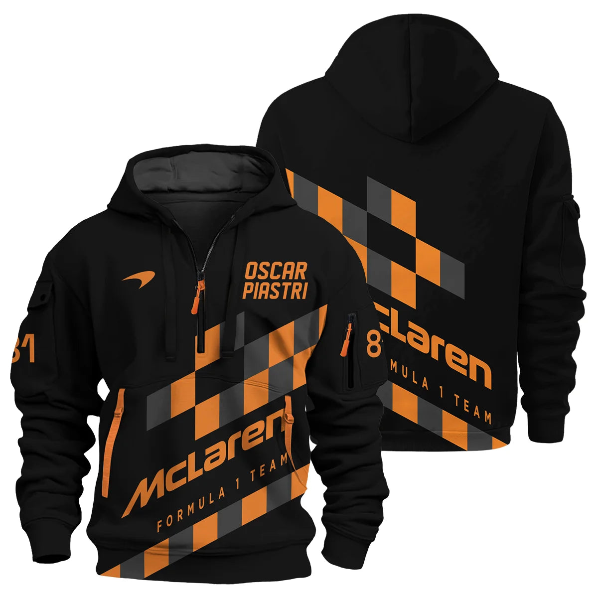 Oscar Piastri McLaren F1 Exclusive Logo Hoodie Half Zip BLOP10425A63HZ