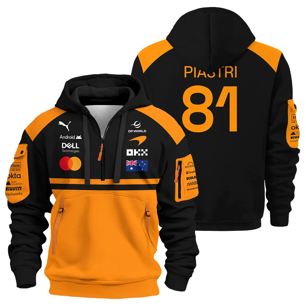2026 Oscar Piastri McLaren F1 Teamwear Hoodie Half Zip BLOP4226A1HDF - Orange