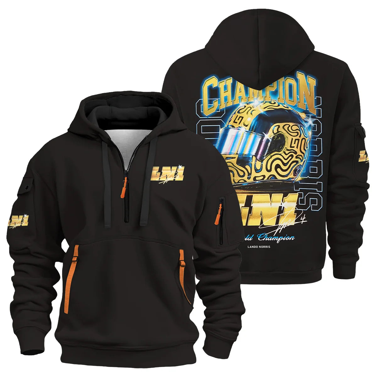 LN1 World Champion Lando Norris Hoodie Half Zip BLVALN051225A10HDF