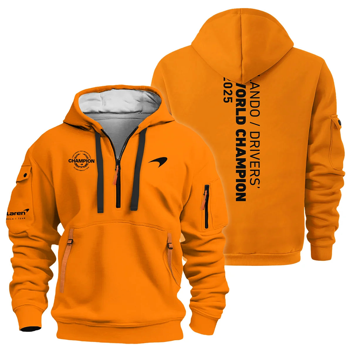 Lando Norris 2025 Drivers’ World Champion McLaren F1 Team Hoodie Half Zip BLVALN051225A4HDF