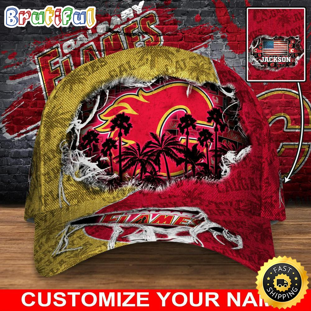 Customized Nhl Calgary Flames Baseball Cap New Collection For Sports Fans