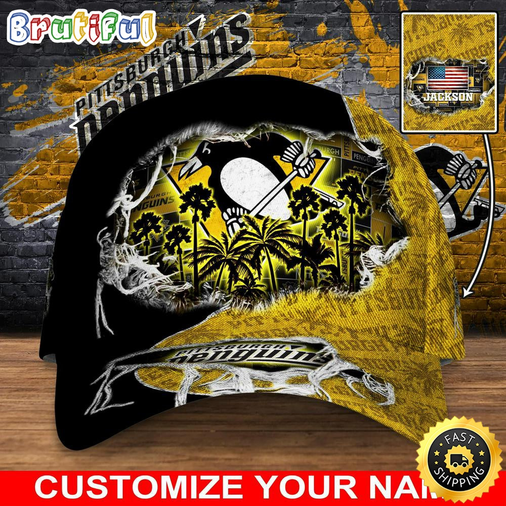 Customized Nhl Pittsburgh Penguins Baseball Cap New Collection For Sports Fans