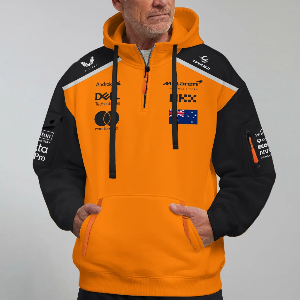Oscar Piastri McLaren Formula One Exclusive Logo Hoodie Half Zipper BLF1290325A3MCLHDF