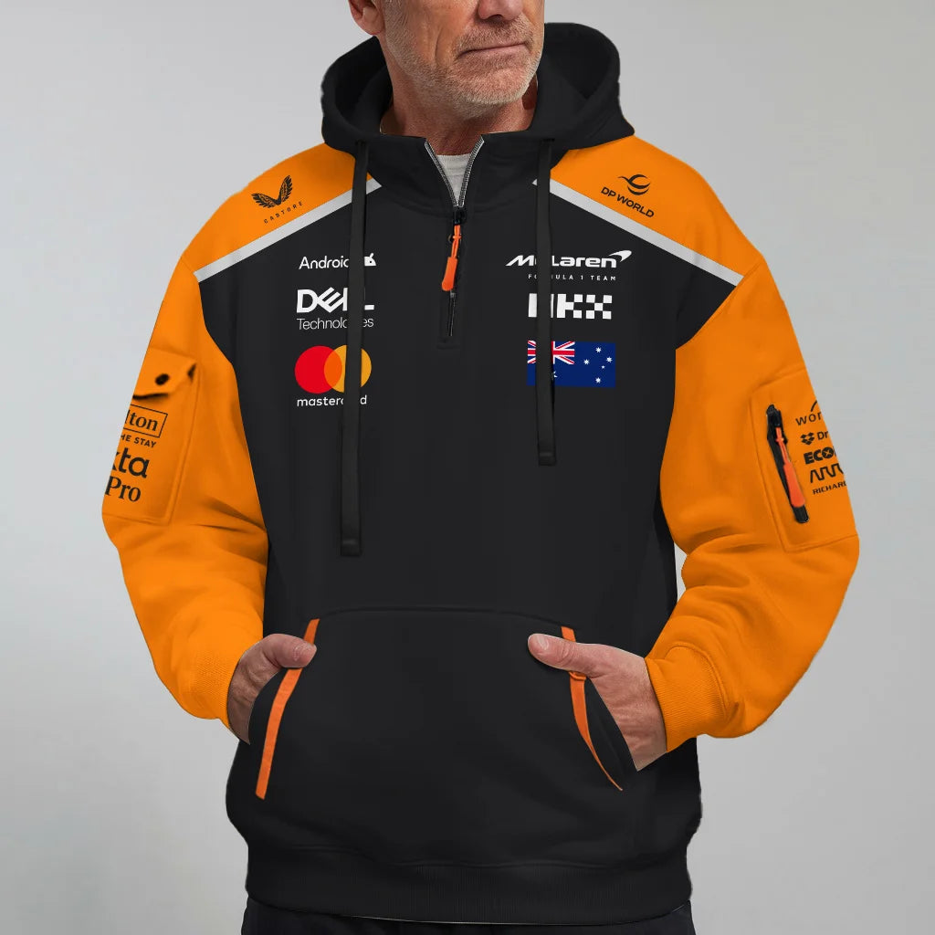 Oscar Piastri McLaren Formula One Exclusive Logo Hoodie Half Zipper BLF1290325A4MCLHDF
