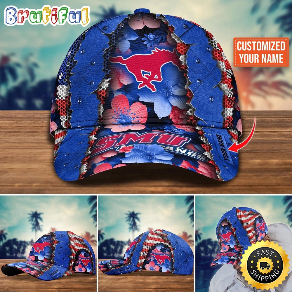 Ncaa Smu Mustangs Baseball Cap Custom Cap For Fans