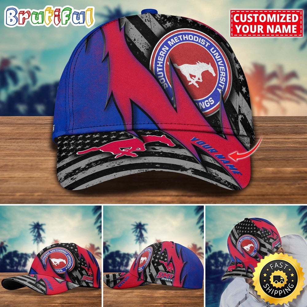 Ncaa Smu Mustangs Baseball Cap Custom Cap For Sport Fans