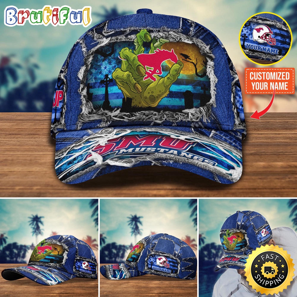 Ncaa Smu Mustangs Baseball Cap Halloween Custom Name Cap