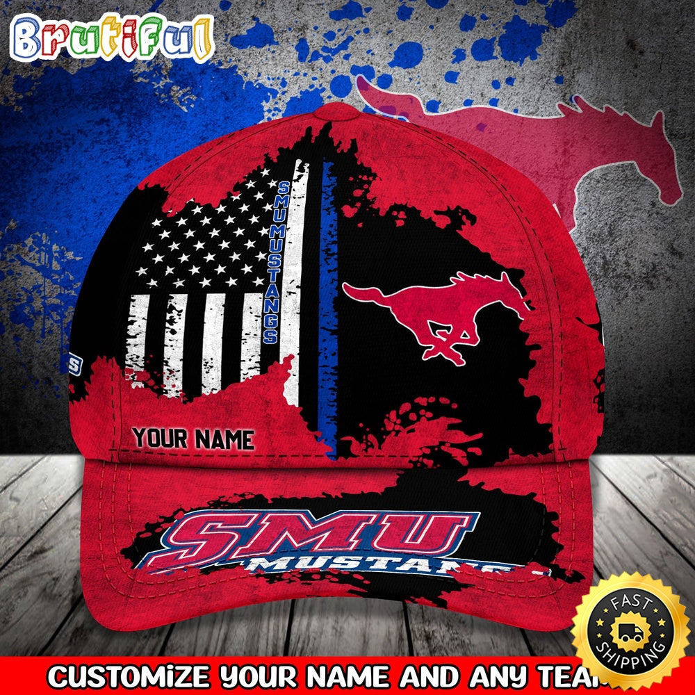 Ncaa Smu Mustangs Baseball Cap Your Name Custom Baseball Cap