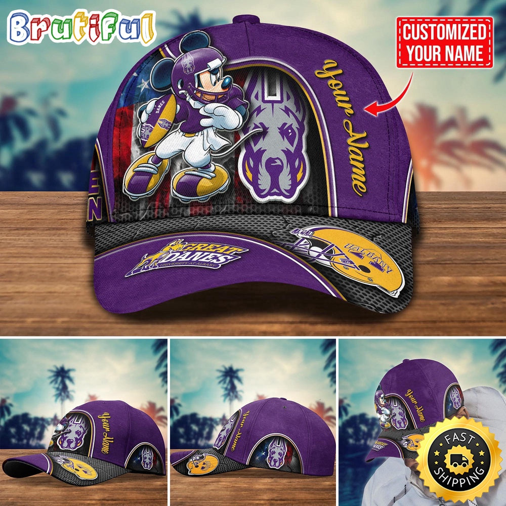 Ncaa Albany Great Danes Baseball Cap Mickey Mouse Custom Cap For Fans