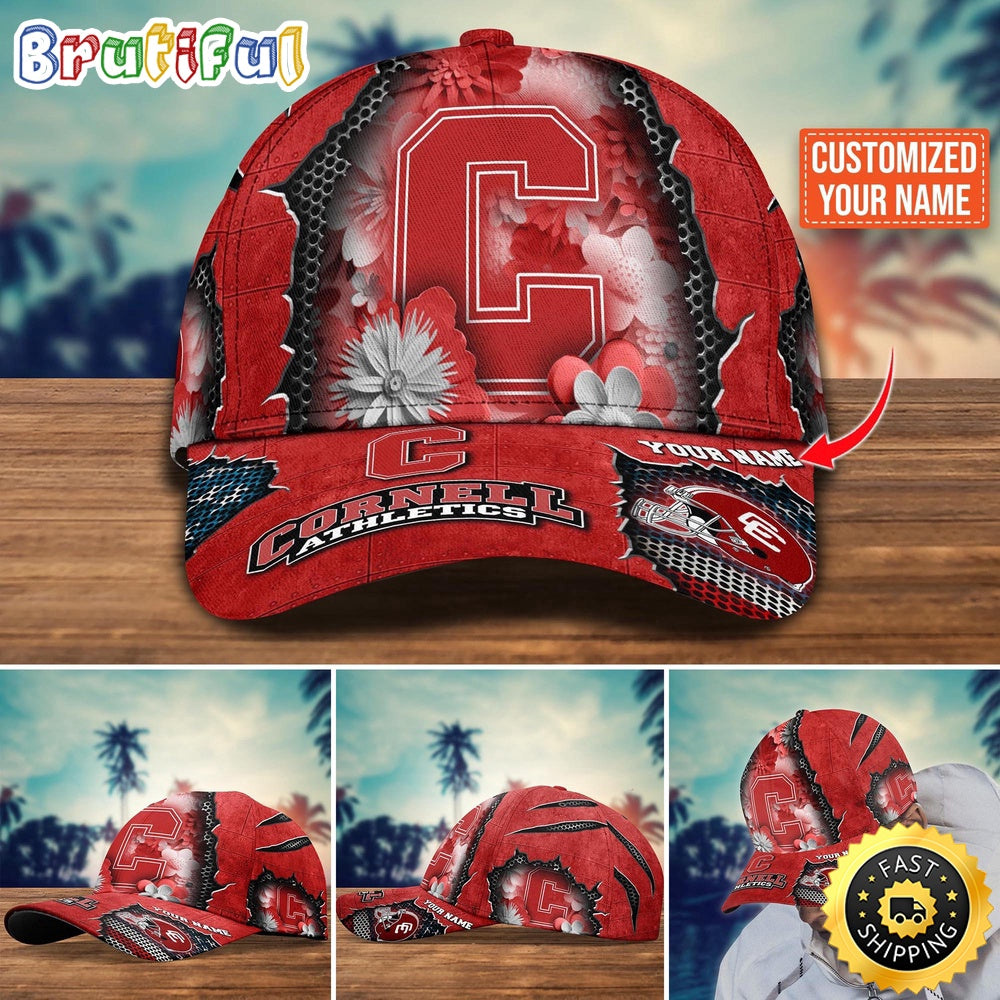 Ncaa Cornell Big Red Baseball Cap Flag Flower Custom Name Cap