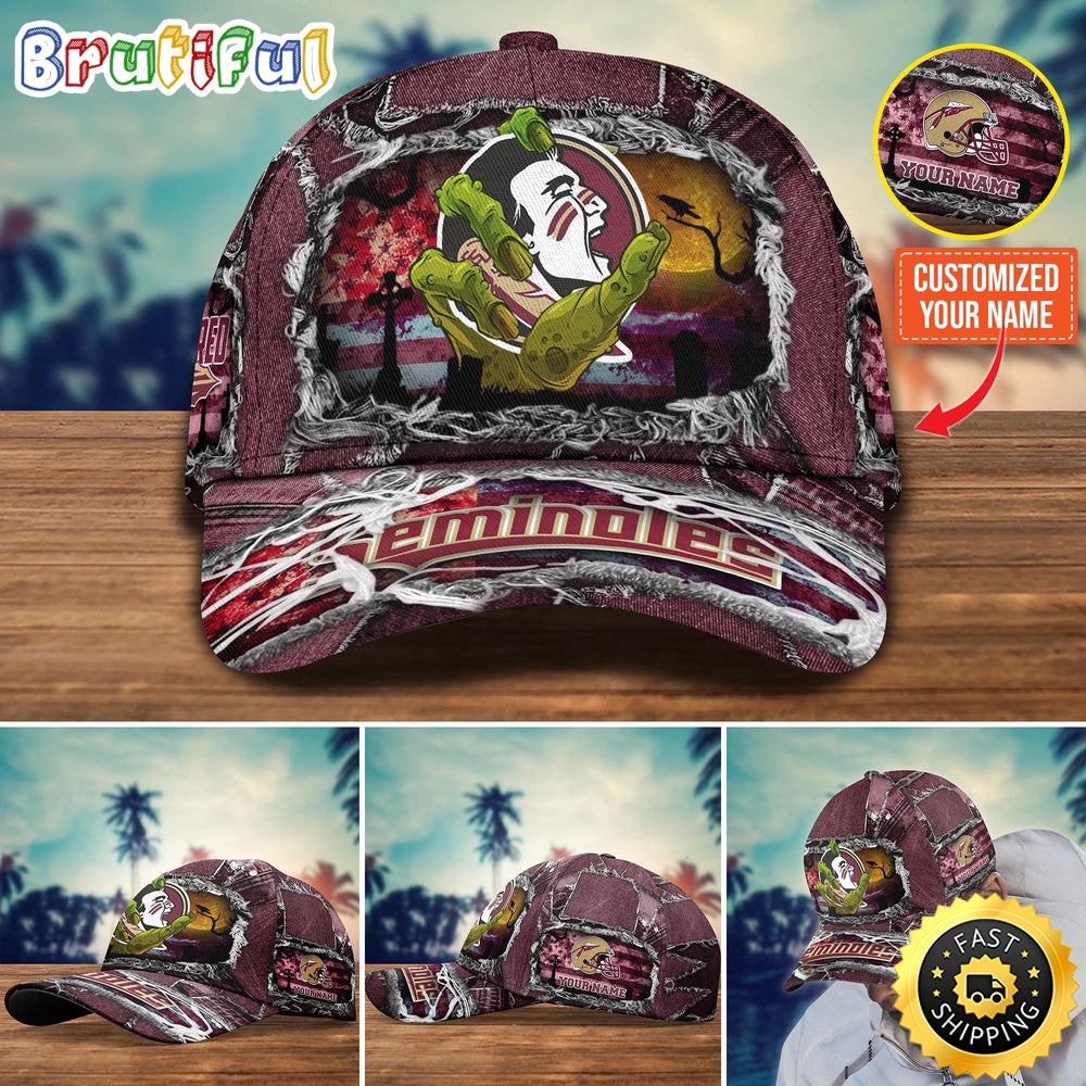 Ncaa Florida State Seminoles Baseball Cap Halloween Custom Name Cap