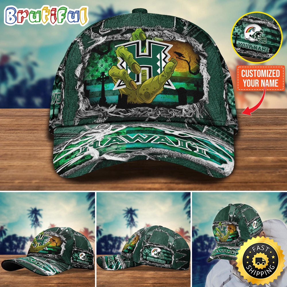 Ncaa Hawaii Rainbow Warriors Baseball Cap Halloween Custom Name Cap