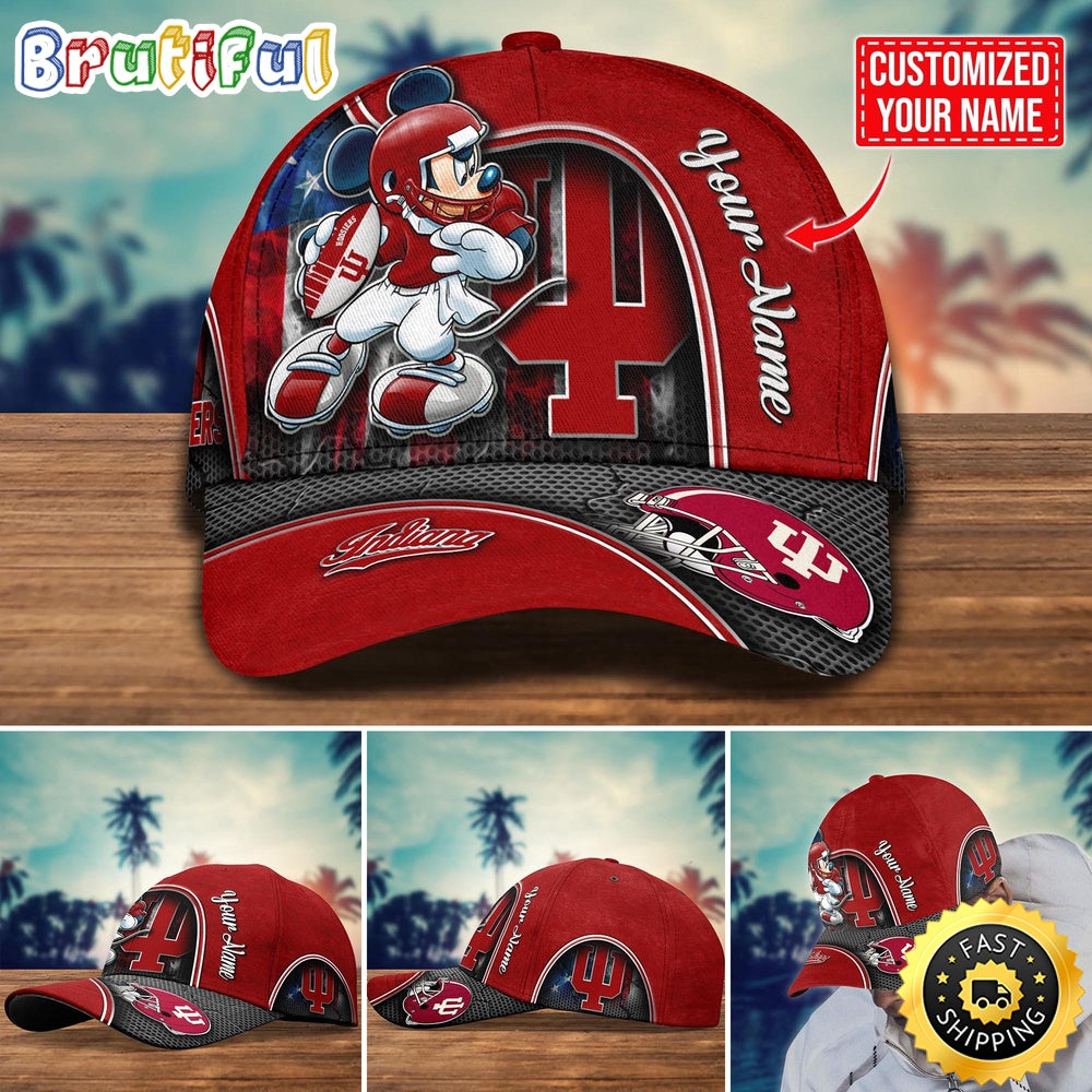 Ncaa Indiana Hoosiers Baseball Cap Mickey Mouse Custom Cap For Fans