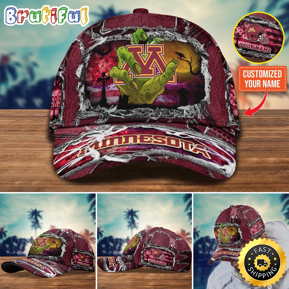 Ncaa Minnesota Golden Gophers Baseball Cap Halloween Custom Name Cap
