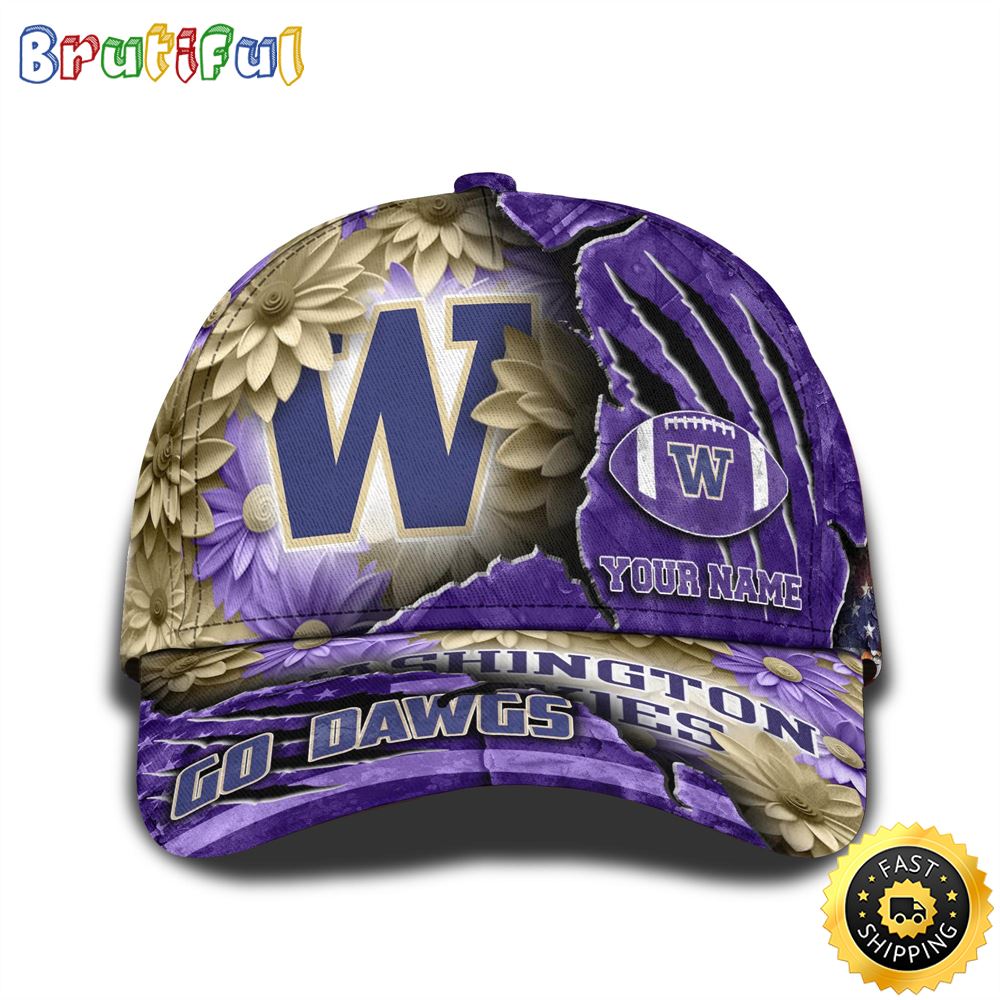 Personalized Ncaa Washington Huskies All Over Print Baseball Cap The Perfect Way To Rep Your Team