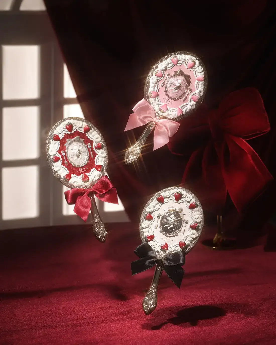 Flower KnowLittle Angel Series Hand Holding Mirror 3 Types Exquisite Relief Makeup Tools