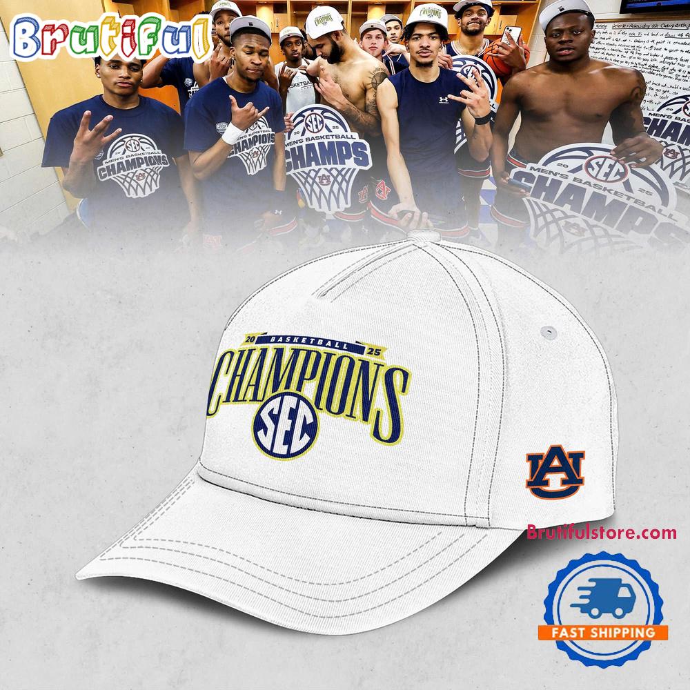 Auburn Tigers 2025 Sec Men’S Basketball Regular Season Champions Cap Hats