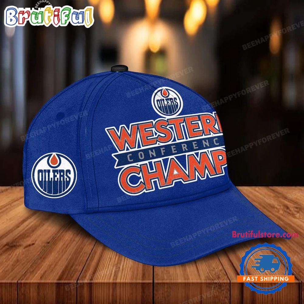 Edmonton Oilers 2025 Western Conference Champions 3D Printed Cap