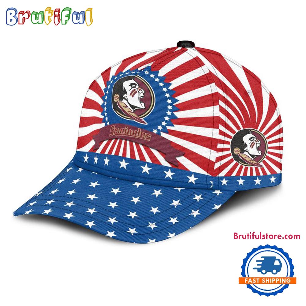 Florida State Seminoles American Flag Pattern Independence Day Baseball Cap