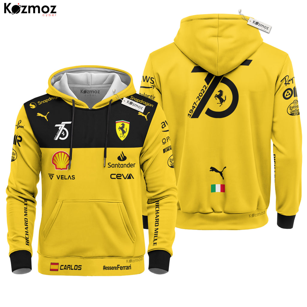 Carlos Sainz Jr Racing Costume 2022 SF 75th Anniversary Collection - SF Racing Team -