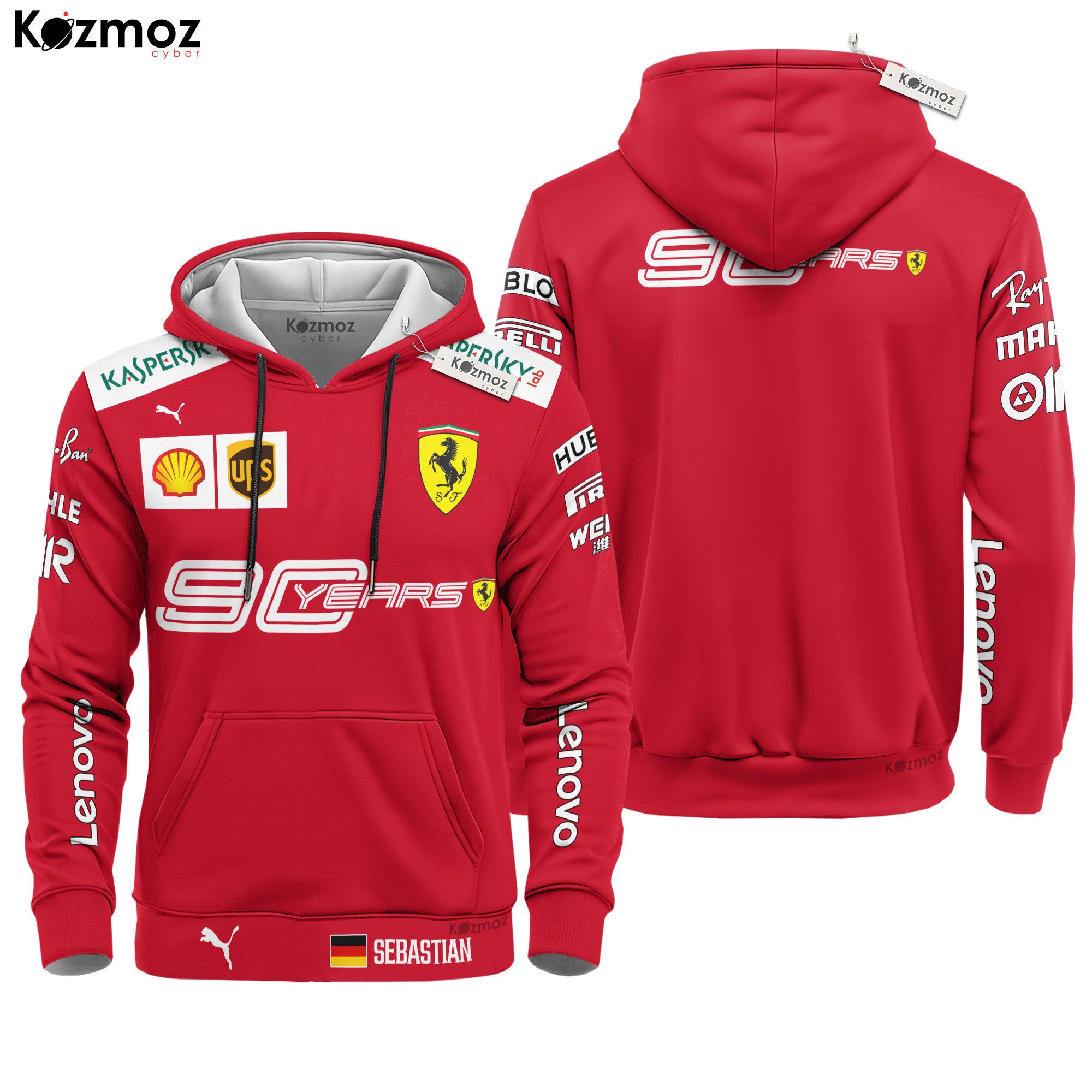 Sebastian Vettel Racing 90 Year Anniversary Costume 2019 Collection SF Racing Team -