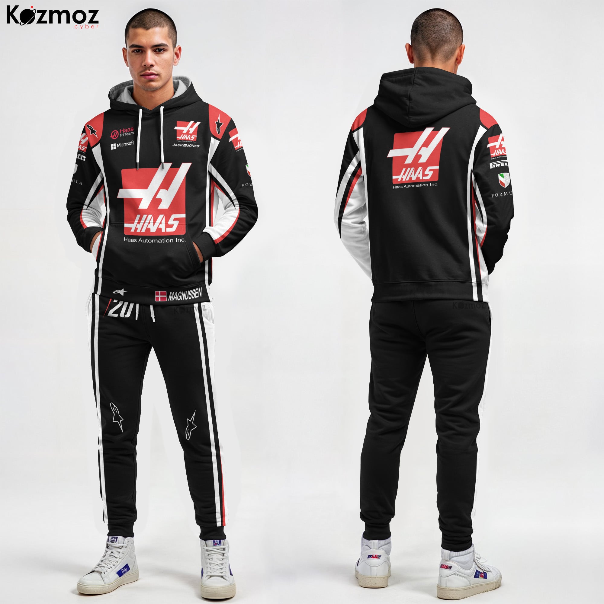 Kevin Magnussen Racing Costume 2017 Haas Racing Uniform -
