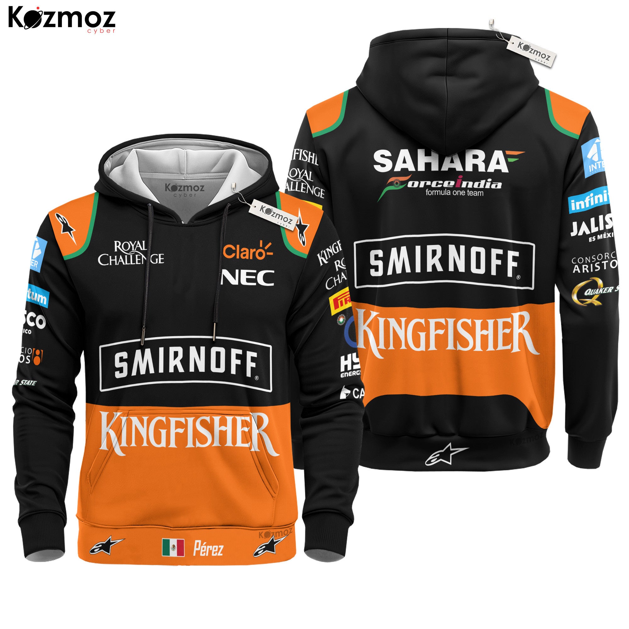 Sergio Perez Racing Suit 2015 Race Worn Signed Collection - Sahara Force India  Team