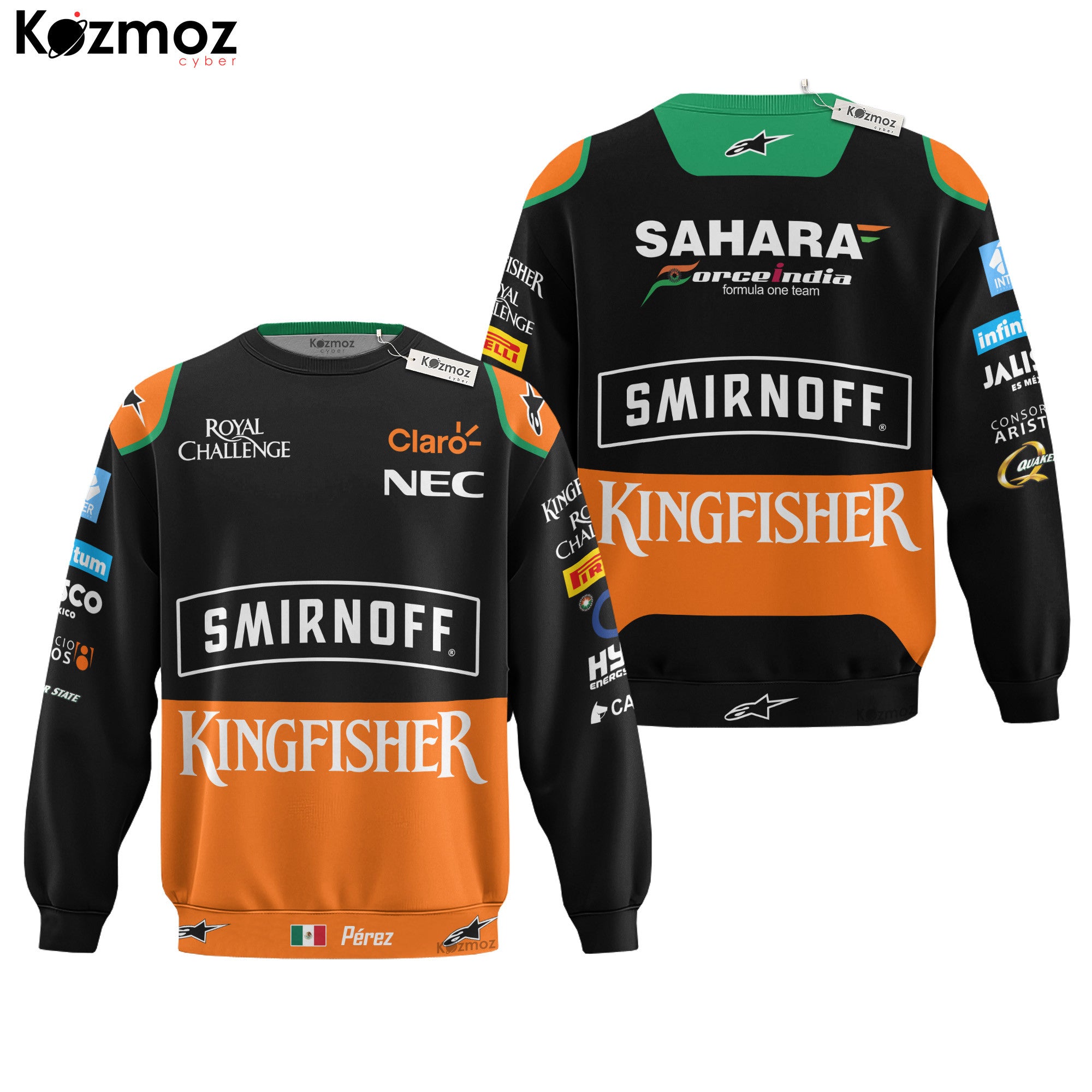 Sergio Perez Racing Suit 2015 Race Worn Signed Collection - Sahara Force India  Team