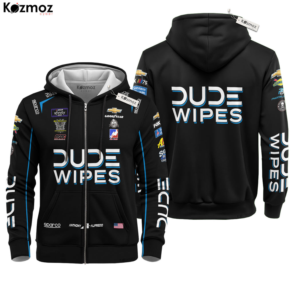 Anthony Alfredo Racing Suit Racing Costume Dude Wipes 2023 Collection - BJ McLeod Motorsports NASCAR Racing Team