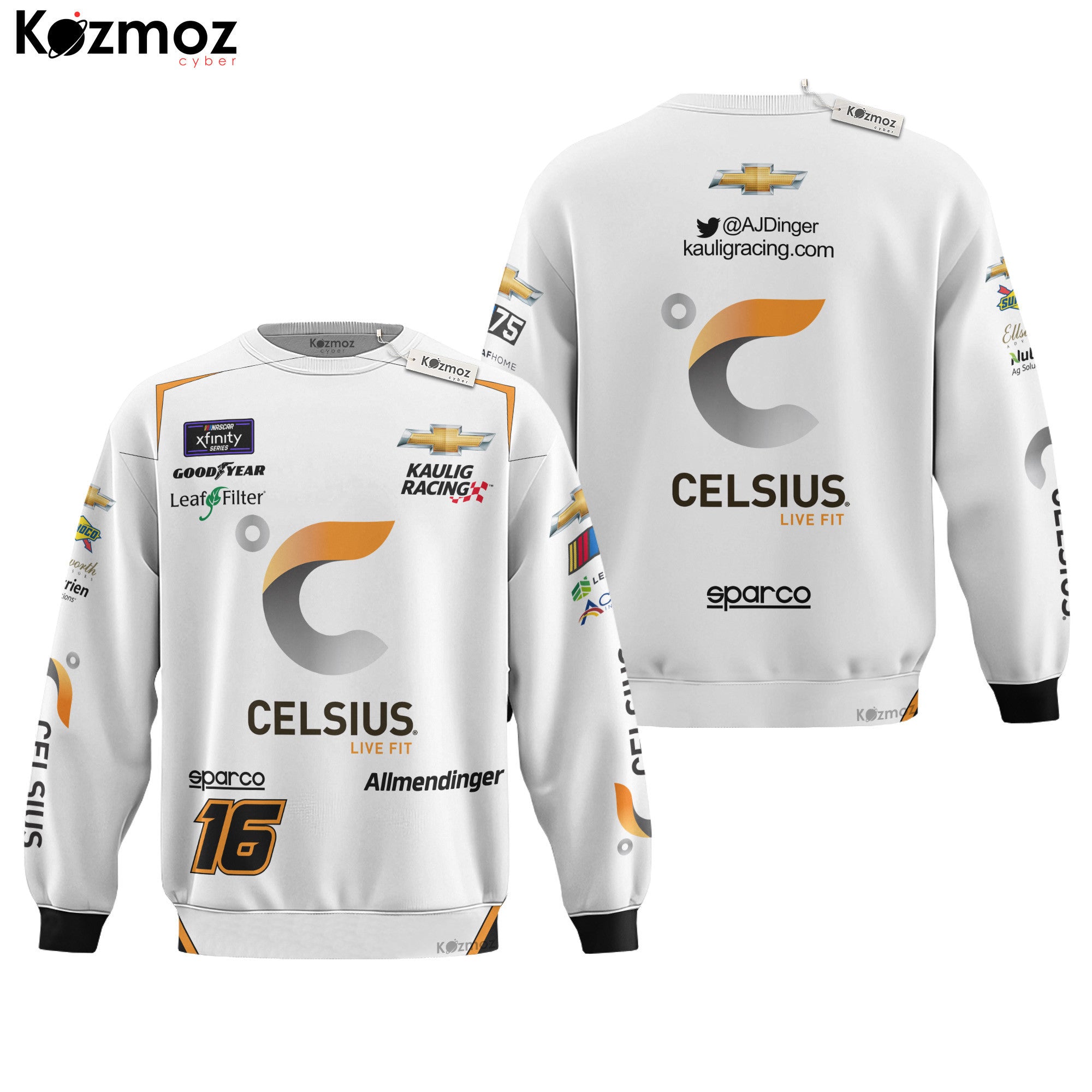 AJ Allmendinger Racing Costume Celsius 2023 Collection - Kaulig NASCAR Racing Team