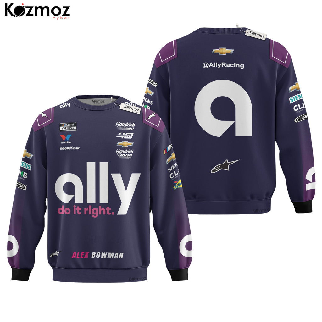 Alex Bowman Racing Costume Ally Purple 2024 Collection - Hendrick Motorsports NASCAR Racing Team