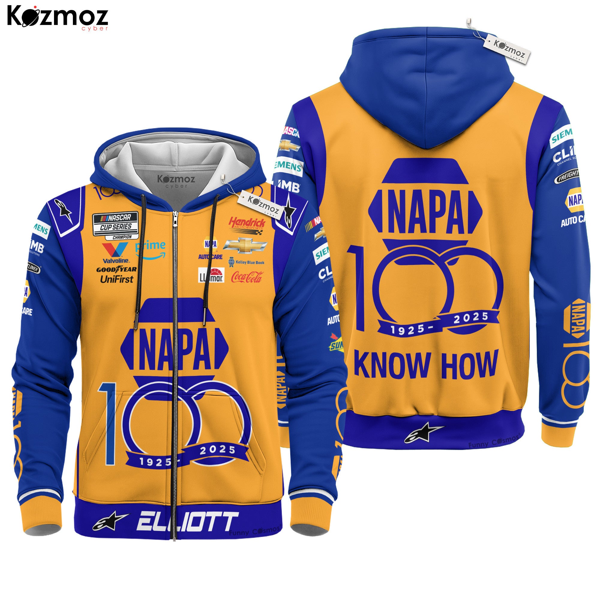 Chase Elliott Racing Firesuit Costume NAPA 100th Anniversary 2018 Collection - Hendrick Motorsports NASCAR Racing Team